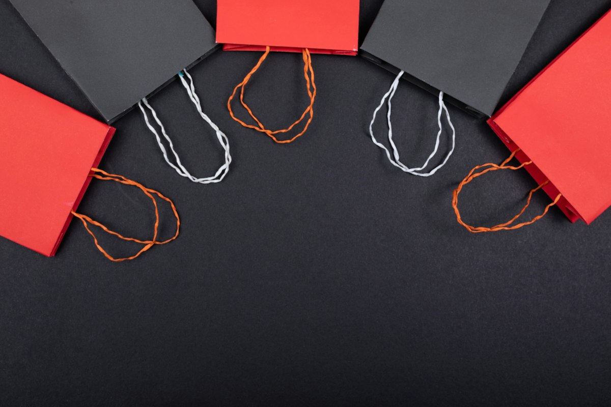 Shopping bags representing online orders